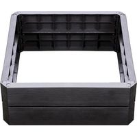 Garantia – Carré potager en bois ergonomique 25 x 80 x 80 cm – Esthétique imitation bois – Modulable en hauteur – Multi-fonctions composteur