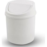 Mini Poubelle avec Couvercle, Poubelle de Table, Petite Poubelle en Plastique, Blanc