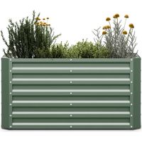 Blumfeldt High Grow Straight - Aiuola rialzata da 120 x 60 x 60 cm, in lamiera d'acciaio ondulata, facile da montare, resistente alla ruggine e al gelo