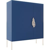 Cabinet Merlin 100 x 35 x 120 cm Bois - Bleu marine et doré