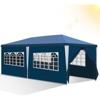 Randaco Carpa para eventos exterior 3x6 m – Azul, carpa de jardín con estructura de hierro y lona de PE resistente