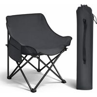 SUNULA Campingstuhl Faltbar Klappstuhl bis 100kg Angelstuhl Outdoorstuhl, Anthrazitgrau