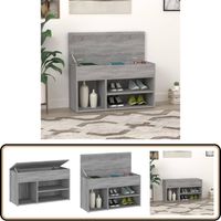 Banc à chaussures Sonoma gris 80x30x45 cm Bois d'ingénierie - Banc À Chaussures - Meuble Chaussure - Rangement Chaussures - Étagère Chaussures - Banc Rangement