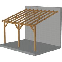 Toit de terrasse 4x3 - Tuilable pente 30% - Bois massif traité CL3 Marron - Robuste + Vis & pieds de poteaux réglables