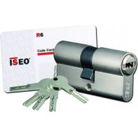 Cylindre de serrure Iseo IS R6 nickelé 30x30 mm – 6 goupilles inox – Protection anti-crochetage et anti-perçage – 5 clés réversibles