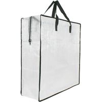 Sac De Rangement Transparent Avec Fermeture Éclair Et Poignées - Sac Pour Couvertures Et Literie - 66 X 66 X 22 Cm - 95 L - Lot De 1