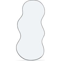 Idmarket – Miroir mural organique noir 45 x 100 cm – Design raffiné avec cadre en métal – Idéal pour salon, chambre ou salle de bain