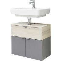 Pelipal Waschbeckenunterschrank Quickset 394 Quarzgrau/Akzent Polar Pinie 80 cm Spiegelschrank