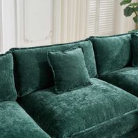 Canapé nuage une place (sans accoudoirs), canapé sectionnel moderne, pour salon chambre et appartement, assise rembourrée double couche confortable, tissu chenille respirant, vert, DE501BGN