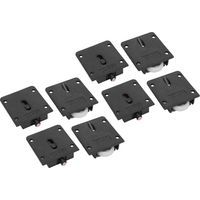 4 Paires de Roulettes Nylon Roues Simples pour Meubles, Placard, Armoire, Porte Coulissante