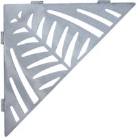 Duschablage aus Edelstahl 20,4 x 20,4 cm x 2 mm - Dreieckig Design Jungle - Befestigung ohne Bohren