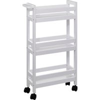 Servierwagen mit rollen 3 ebenen colorama weiß baumwolle - 5five