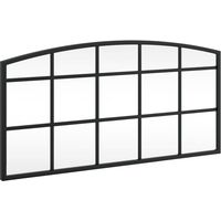 Miroir mural noir, 60x30 cm, avec arche en fer forgé.