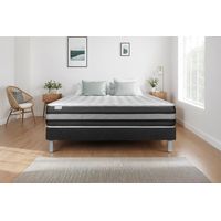 Matratzenset VITAL SPRING ZEN 180 x 220 cm Bettrahmen Kit schwarz