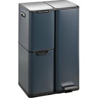 Kitchen Move – Poubelle à pédale tri sélectif 60L – 3 compartiments amovibles – Acier inoxydable gris mat – Ouverture ergonomique