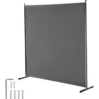 Mophorn Cloison de séparation, panneau simple, écran de confidentialité de 6 pieds pour l'intérieur, cloison de séparation pour séparation de pièce, panneau autoportant pour bureau, chambre à coucher