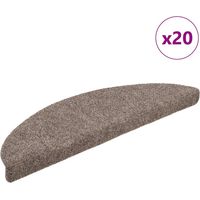 Felpudos autoadhesivos para escaleras, 20 unidades, 56 x 17 x 3 cm, beige, semicirculares vidaXL