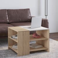 Table basse Milana 70x50 cm-chêne Sonoma/blanc