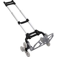 Klappbar Sackkarre, Treppensteiger mit Drehbaren Dreiecksräder und Bindeseil, Transportwagen aus Aluminiumlegierung, Einkaufstrolley Treppensteiger bis 70/75kg