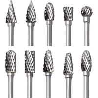 Hartmetall-Fräserset für Dremel, 10-teiliges Set mit doppelschneidenden Fräsern und 3,2 mm Schaft für Holzbearbeitung, Gravieren, Bohren, Polieren und Metallbearbeitung