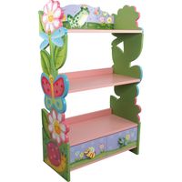 Fantasy Fields von Teamson Kids Großes Magic Garden Kinder-Bücherregal aus Holz, 3-stöckiges Bücherregal und Schublade, Buch-Organizer mit Stauraum für Mädchen und Jungen
