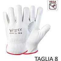 GUANTI PELLE FIORE BOVINO BIANCHI TAGLIA 8