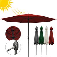 VINGO Ø3.5m ombrellone da giardino ombrellone solare da giardino UV40+ rotondo,Rosso