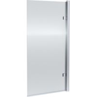 Nuie Chrome Square Hinged Fluted Bath Screen 1520mm H x 830mm W - 8mm Glass