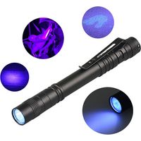 Lampe torche portable à LED UV noire 395 nm, lampe torche en forme de stylo, lampe torche à clip en forme de stylo