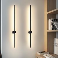 GBLY LED Wandleuchte 2ER Innen Wandlampe - 60CM Schwarz Modern Flurlampe Design Treppenhauslampe 3000K Warmweiß Küchenlampe Indirekt Wandbeleuchtung für Wohnzimmer Schlafzimmer Flur Treppenhaus Bett K