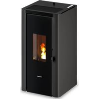 stufa a pellet ermetica freepoint "indigo 7 t2" antracite 7 kw