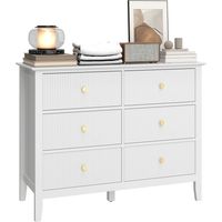 Commode sideboard 6 tiroirs meuble de rangement moderne 100 x 40 x 78 cm blanc