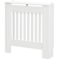 Cubre Radiador MDF Blanco Estante Vertical 78x19x81 cm