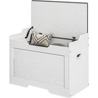 Panca Contenitore da 103L Multifunzione in Legno con Cuscino in Tessuto, 75x40x56cm, Bianco
