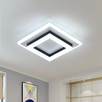 Goeco – Plafonnier LED carré 24W – Acrylique et métal – Lumière blanche froide 6000K – Dimensions L20xW20xH5cm – Éclairage pour salon, chambre, cuisine