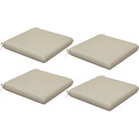 Conjunto de 4 Cojines para Sillas de Comedor 47x47x7cm Impermeable y Protección UV 50+ para Interior y Exterior Beige
