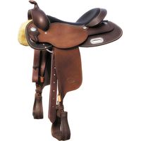 17", Cognac: Selle western de Team Penning Full Contact avec arche de ralide