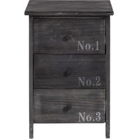 Rebecca Mobili Nachttisch Nachtschrank 3 Schubladen Holz Grau Vintage 54x35x27