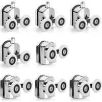Sliding door rollers for showers, zinc alloy, 23 mm diameter, double rollers as replacements for bathrooms