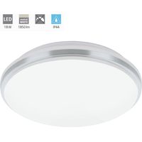 Plafoniera Contemporanea Pinetto Acciaio Bianco Luce Led Integrato 15,6W