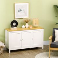 Buffet de salon à 3 portes avec étagères réglables, style moderne, 120 x 40 x 70 cm, blanc