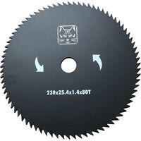 Disque pour débroussailleuse 80 dents Ø 230 mm Alésage Ø25.4mm Acier Carbone GREENCAT