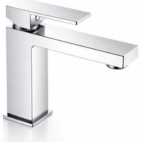Miscelatore lavabo quadrato in ottone cromato