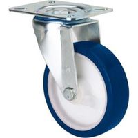 rueda giratora placa 10zvl80-poar poliamix blanco-poliur.azul eje rodillos