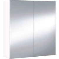Armoire murale Lafayette, Meuble de salle de bain, Armoire suspendue, Blanc brillant, 60x21h65 cm, 2 portes