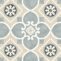 Sol Vinyle Carreaux de ciment Florence Beige - Rouleau de 4m x 6m