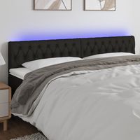 Maison Exclusive LED Kopfteil Schwarz 200x7x78/88 cm Stoff