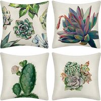 Ahlsen Kissenbezug, 45 x 45 cm, Kissenbezüge, Überwurf-Kissenbezug, Sofa, Auto, quadratischer Kissenbezug, Heim- und Bettdekoration, 4er-Set (Kaktus)