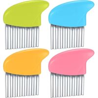4 Pièces Coupe Légumes Ondulé, Acier Inoxydable, Poignée Antidérapante, Outil Cuisine Frites, Pour Pomme De Terre Et Carottes