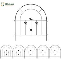 HOMAIRE Gartenzaun Stahl dekoratif 300 cm x 70 cm noir pour jardin et extérieur